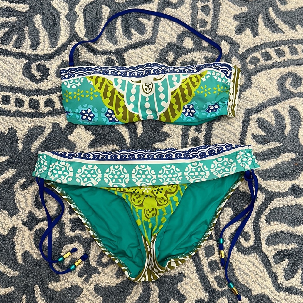 Trina Turk swimsuit and coverup set